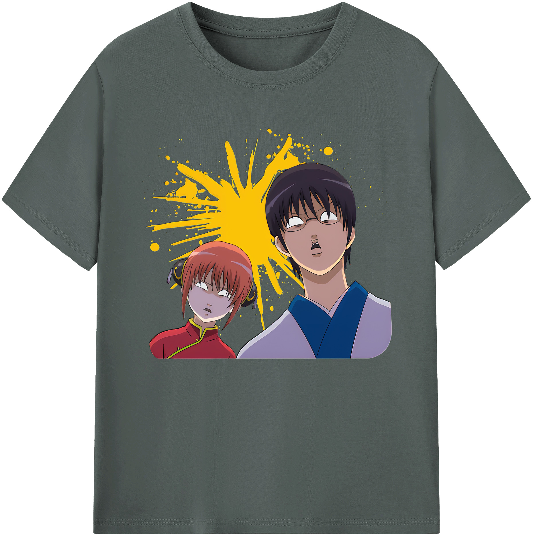 （画像用） ぎんたま 坂田銀時（さかたぎんとき） 神楽 志村新八（しむら しんぱち） GINTAMA Sakata Gintoki Kagura Shimura Shinpachi 綿100％ メンズ半袖Tシャツ｜肌触りやわらか＆通気性